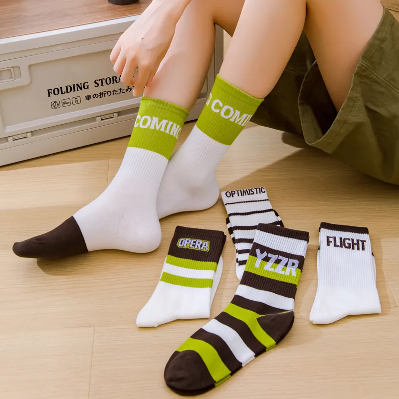 YOOKA Mid Calf Socks Women's 5 Pack All Color-1