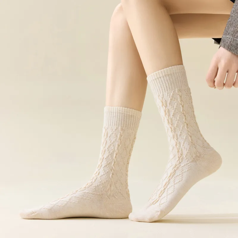 YOOKA Mid Calf Socks Women's Combo Set-5