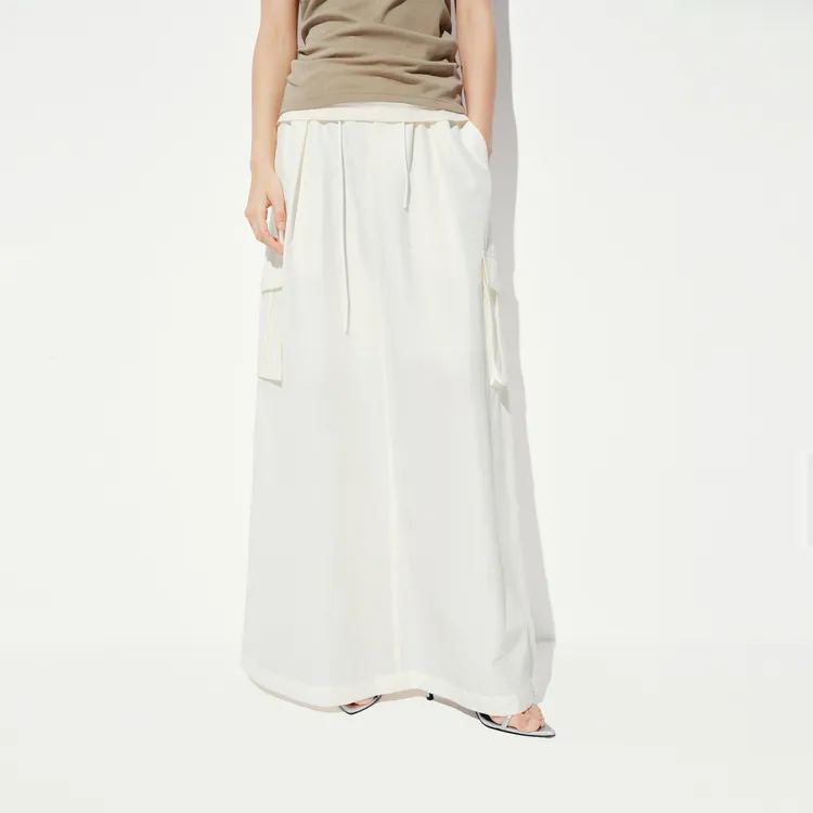 MOCO Casual Long Skirt Women's Sandy White-2