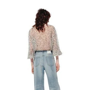 MO&CO Shirts Women's Two Tone Zebra Print