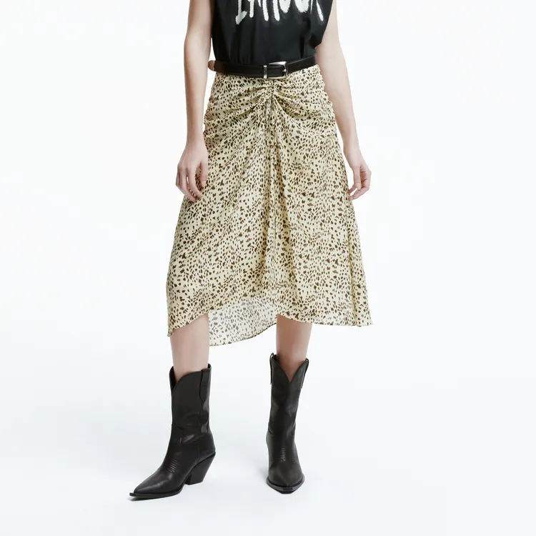 MOCO Casual Long Skirts Women's Multicolor Leopard-3
