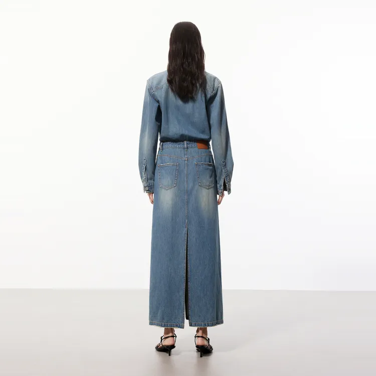 MOCO Long Sleeved Dresses Women's Denim Blue-2