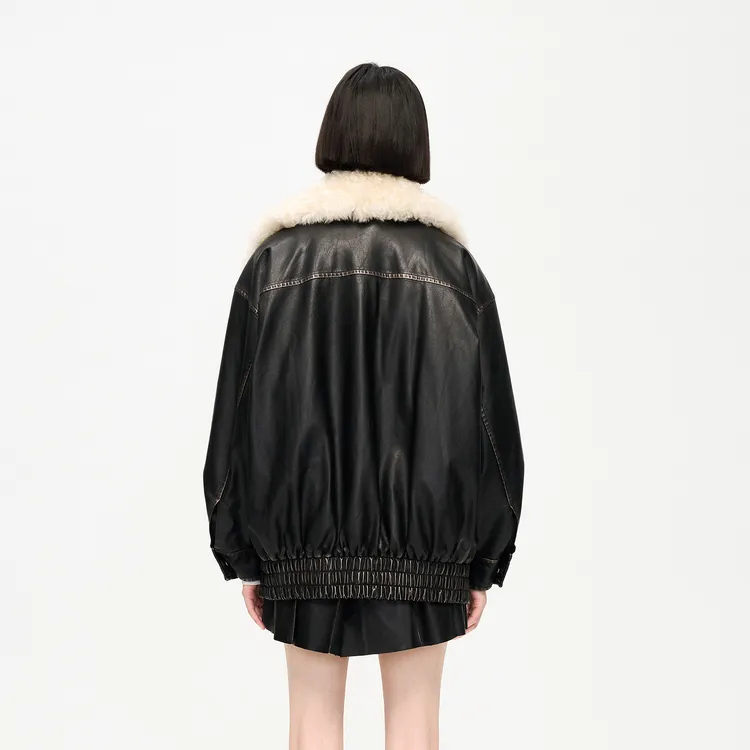 MOCO Leather Jacket Women's Black-1