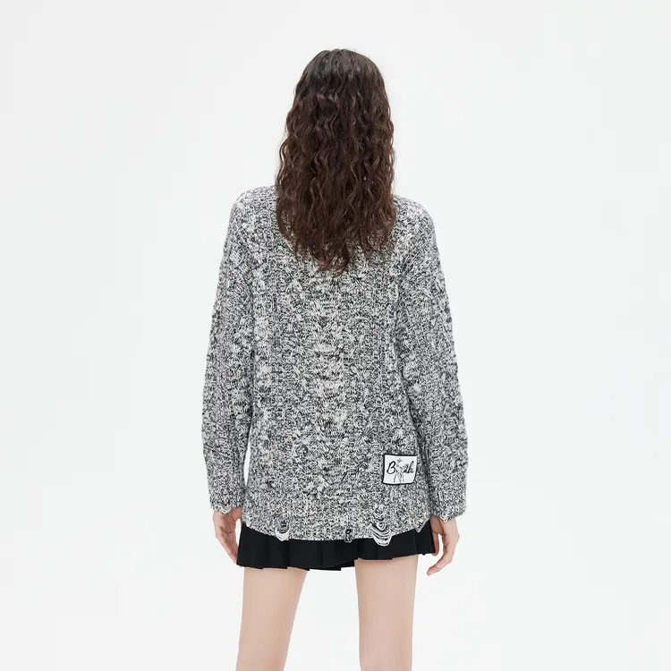 MO&CO Sweaters Women's Black White Multicolor-2