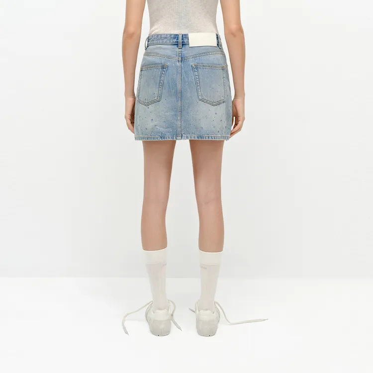 MOCO Denim Short Skirts Women's Blue-3