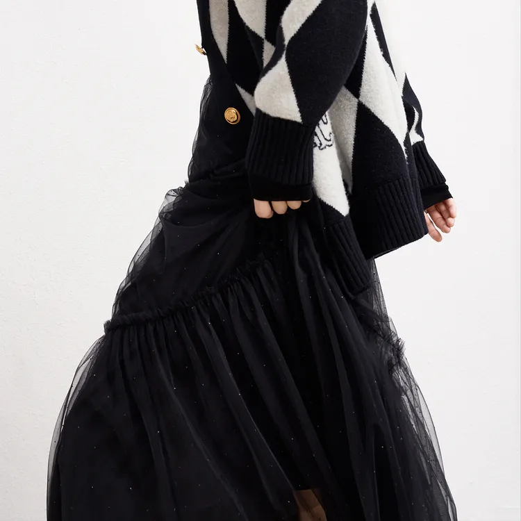 MO&CO Casual Long Skirts Women's Black-4