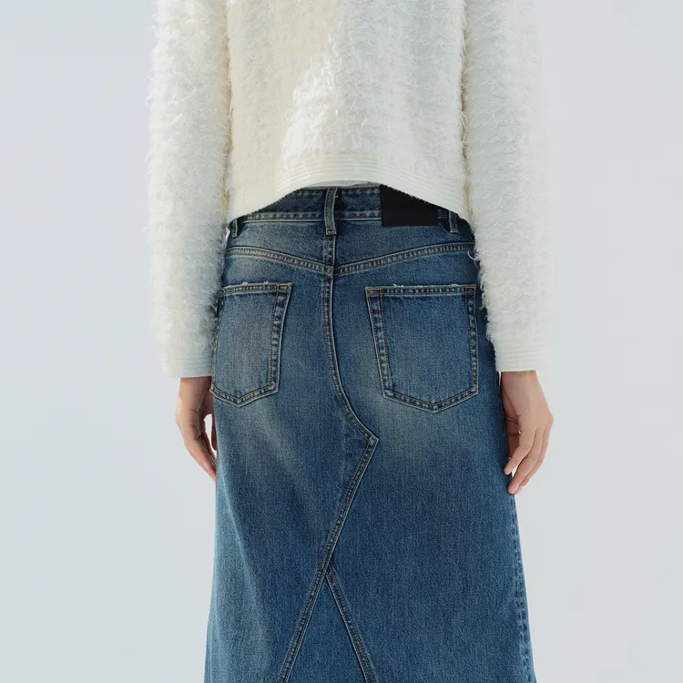 MOCO Denim Long Skirt Women's Denim Blue-5