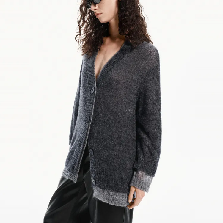 MOCO Knitwear Women's Dark Heather Gray-4