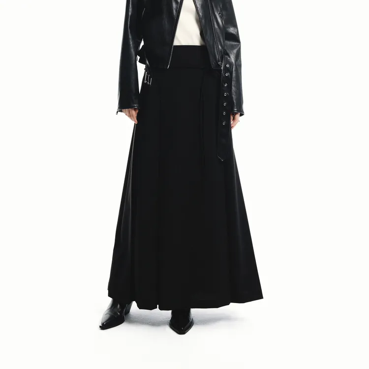 MOCO Casual Long Skirts Women's Black-2