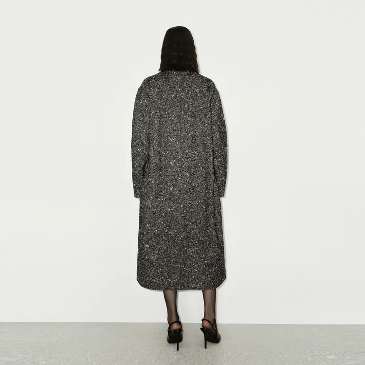 MOCO Coats Women's Black White Mixed Color-2
