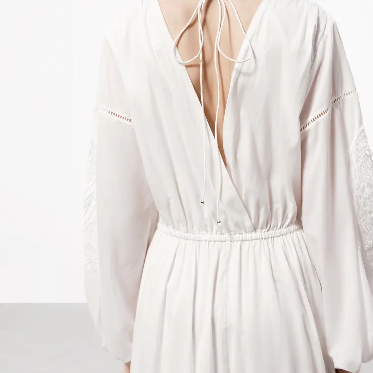 MOCO Long Sleeved Dress Women's Raw White-2