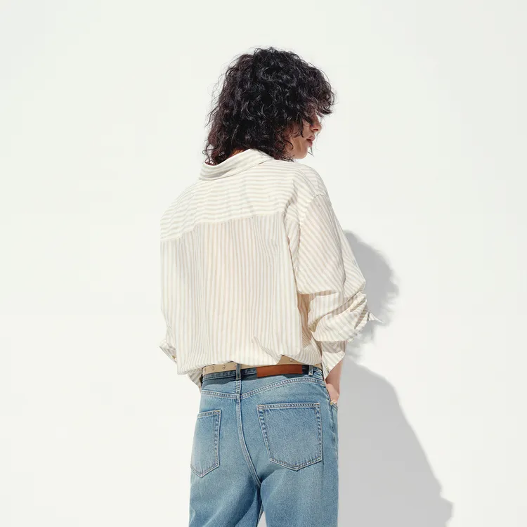 MO&CO Shirts Women's Sand White Stripes-2
