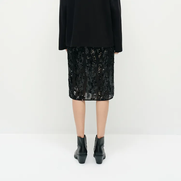MOCO Casual Long Skirts Women's Black-4