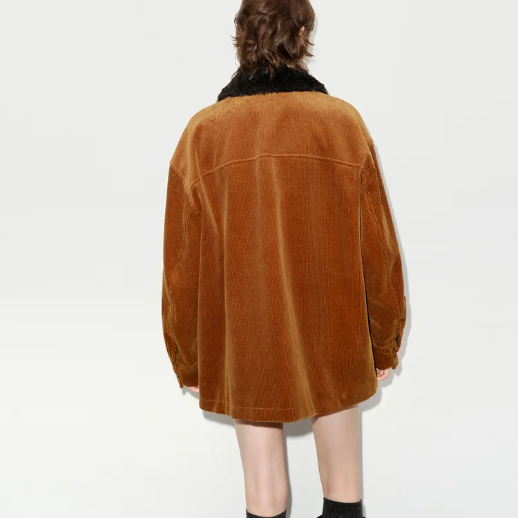 MOCO Velvet feel Coat Women's Tobacco Brown-2