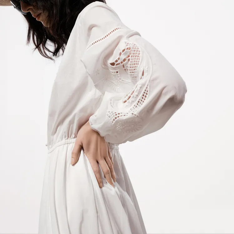 MOCO Long Sleeved Dress Women's Raw White-1