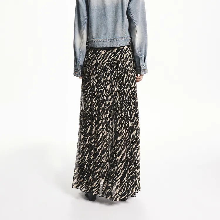 MOCO Casual Long Skirts Women's Two-Tone Tiger Pattern-3
