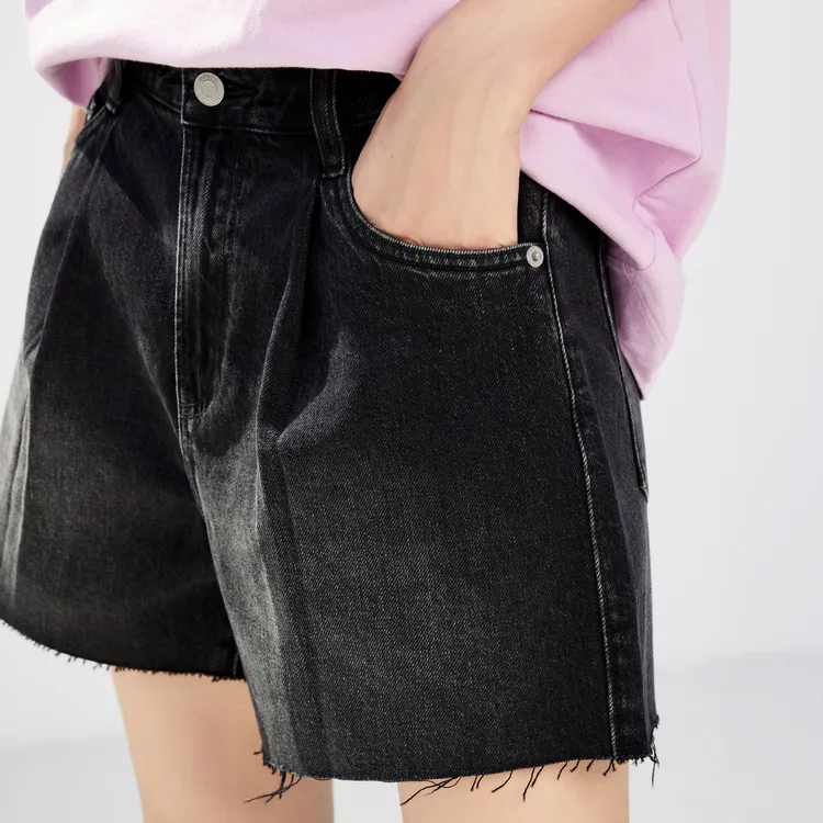 MO&CO Denim Shorts Women's Black-5