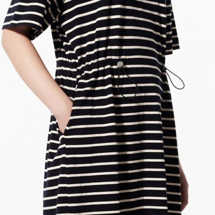 MOCO Dress Women's Blue Apricot Stripes-9