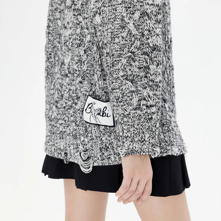 MO&CO Sweaters Women's Black White Multicolor-4