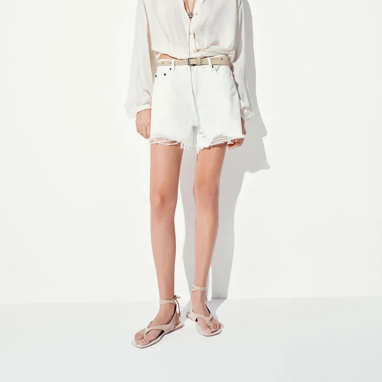 MOCO Denim Shorts Women's White-3