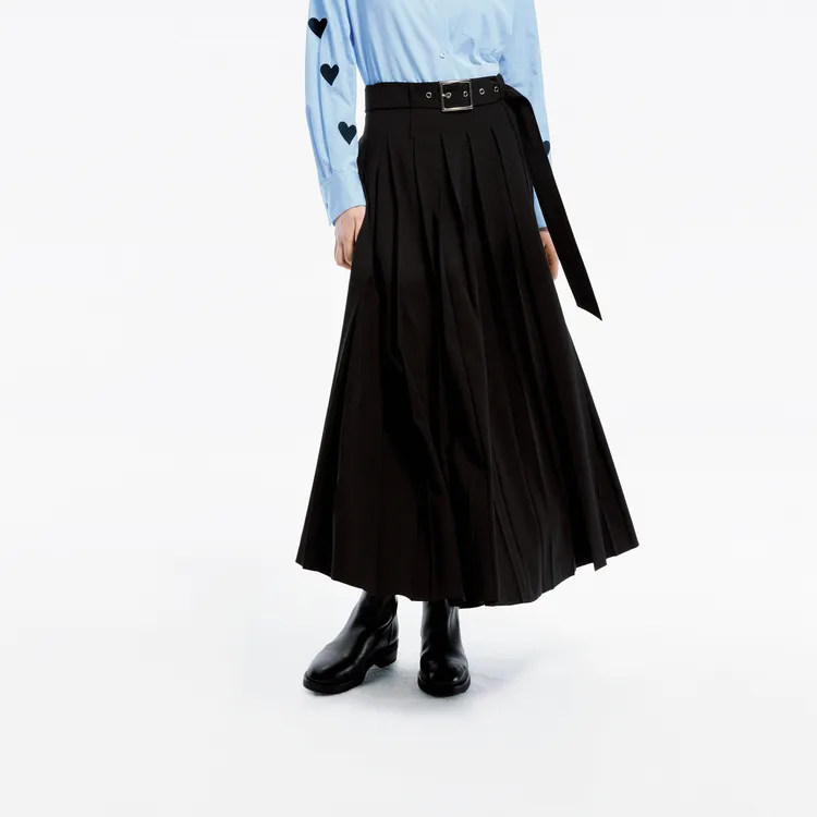 MOCO Casual Long Skirts Women's Black-4