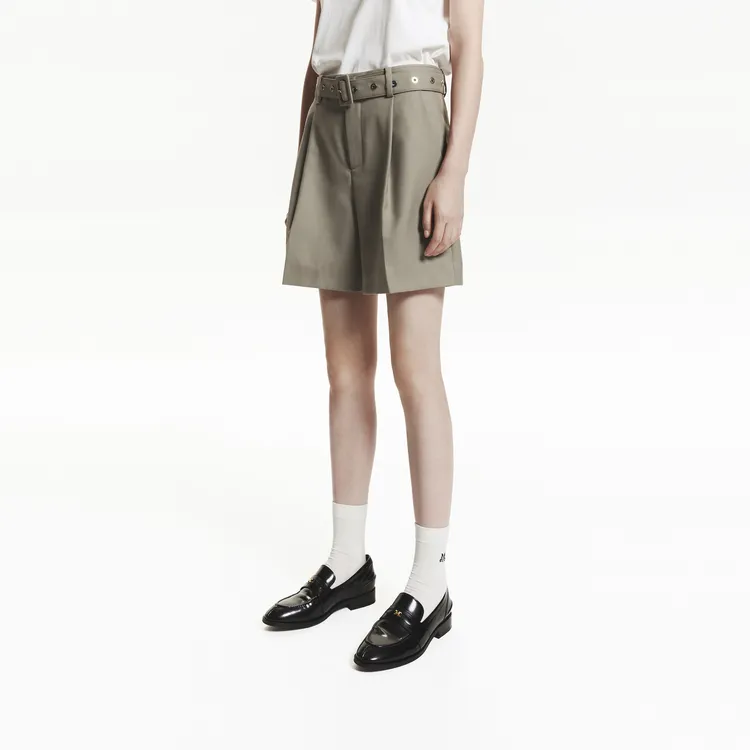 MOCO Casual Shorts Women's _Lineno Linen Green-4