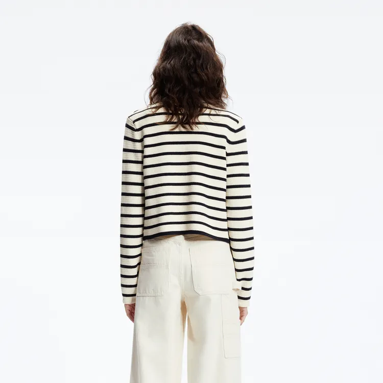 MOCO Sweater Women's Blue White Stripes Color-2