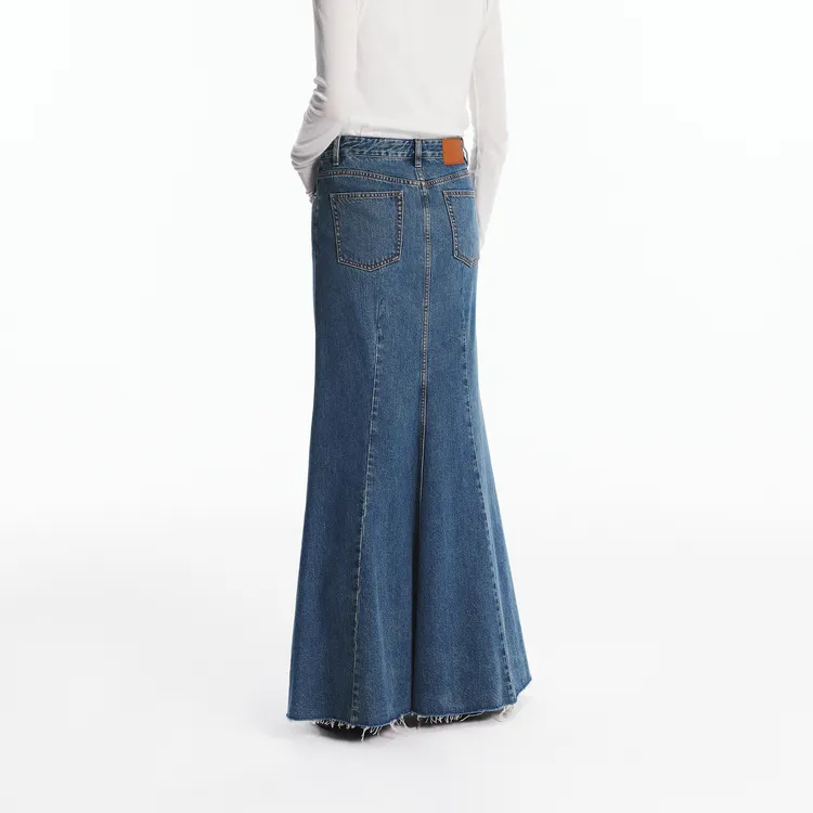 MOCO Denim Long Skirt Women's Denim Blue-3