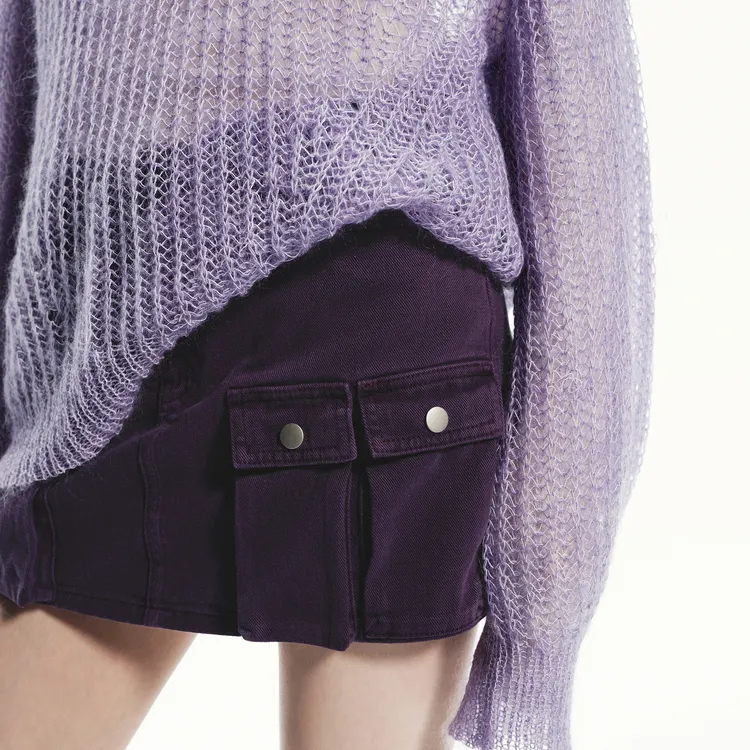 MOCO Denim Shorts Women's Taro Purple-4