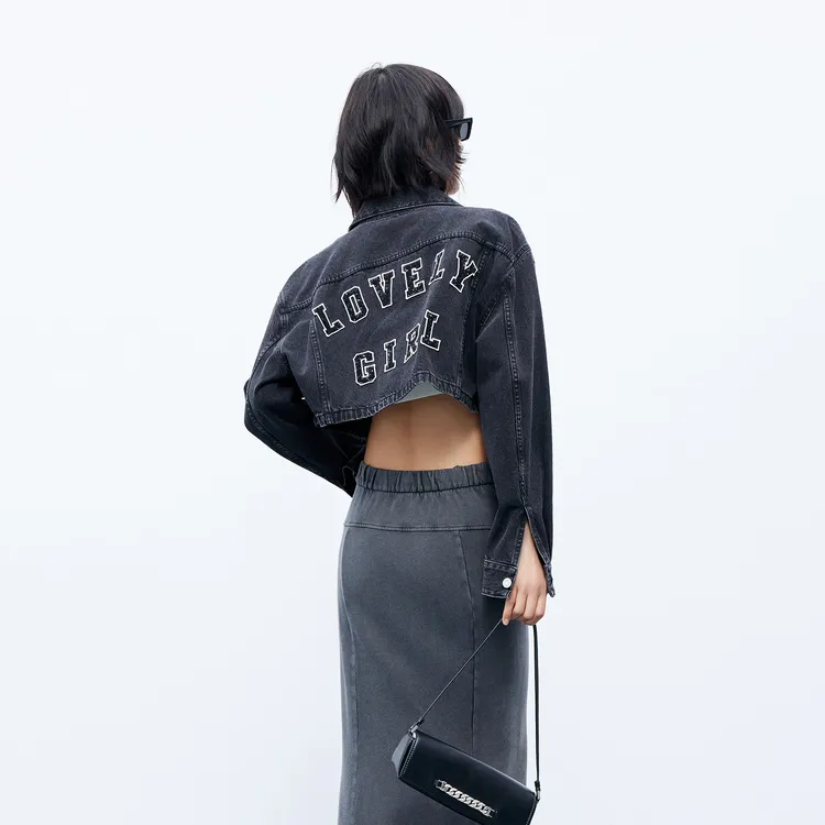 MO&CO Denim Jackets Women's Denim Black-2