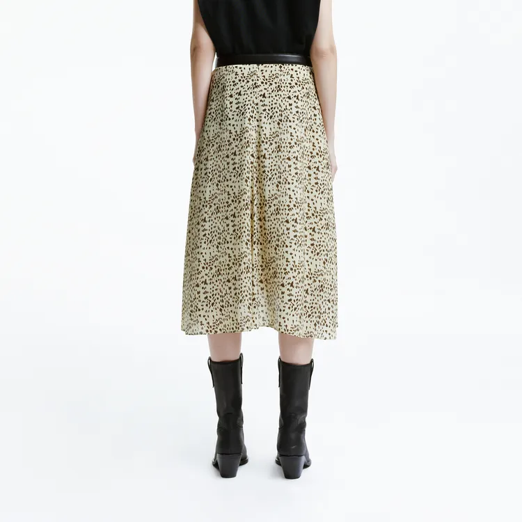 MOCO Casual Long Skirts Women's Multicolor Leopard-4
