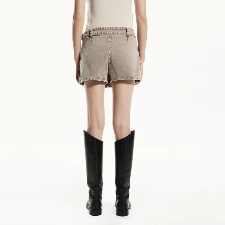 MOCO Denim Shorts Women's Gravel Color-3