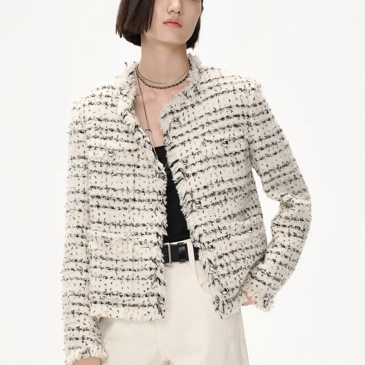 MOCO Jacket Women's Black White Texture Color-2