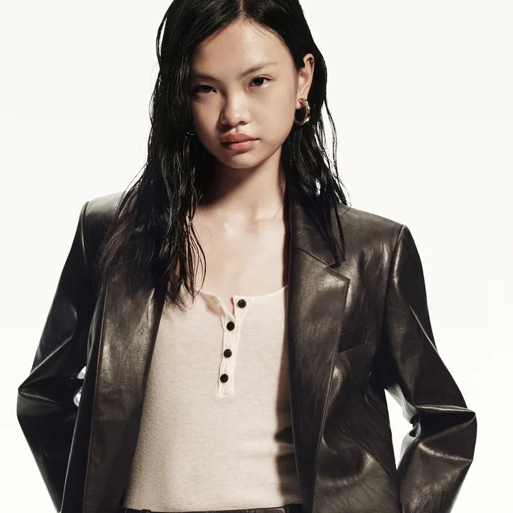 MOCO Leather Jacket Women's Smoke Brown-5