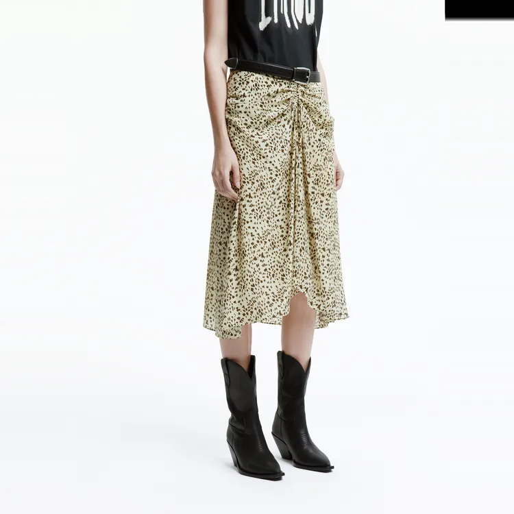 MOCO Casual Long Skirts Women's Multicolor Leopard-2
