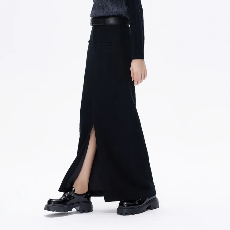 MOCO Casual Long Skirts Women's Black-4