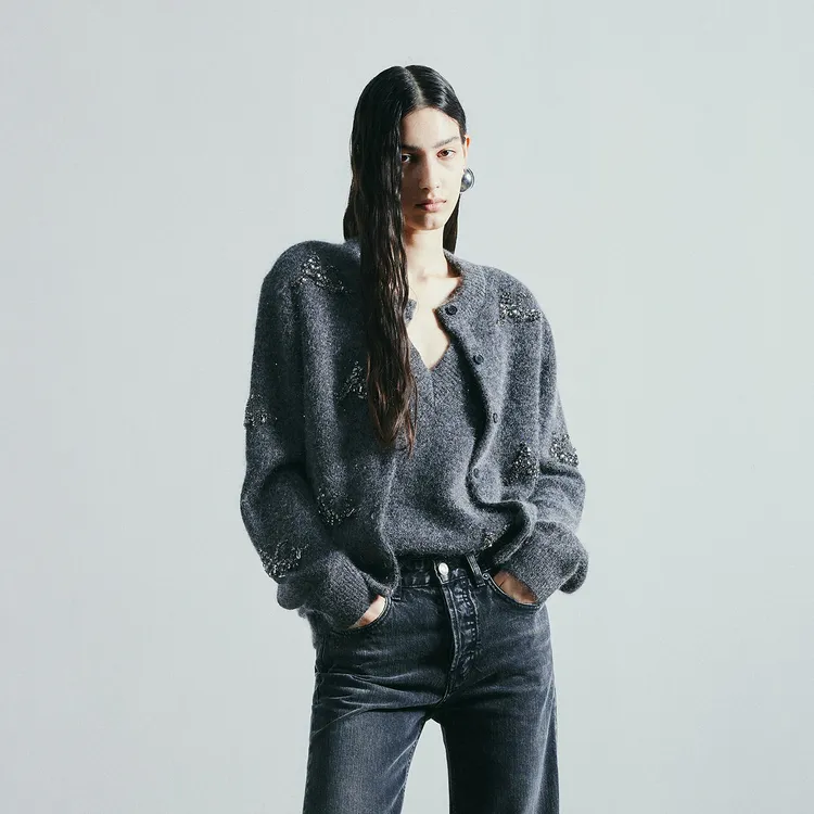 MOCO Knitwear Women's Dark Heather Gray-5