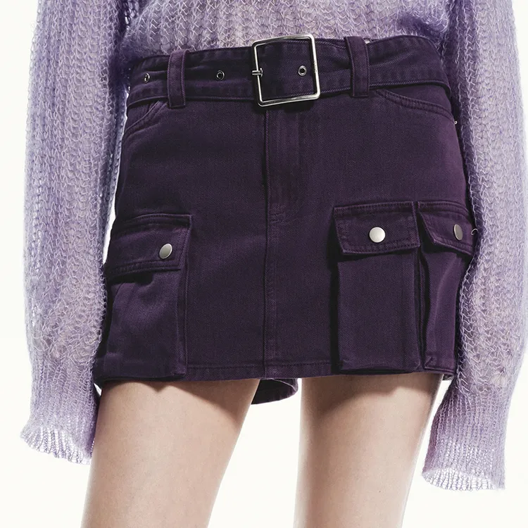 MOCO Denim Shorts Women's Taro Purple-5