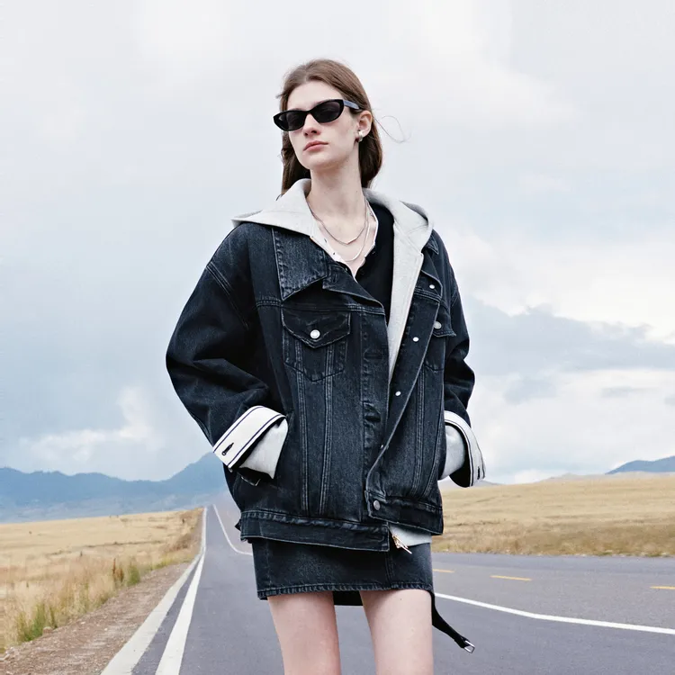 MOCO Denim Jacket Women's Denim Black-2