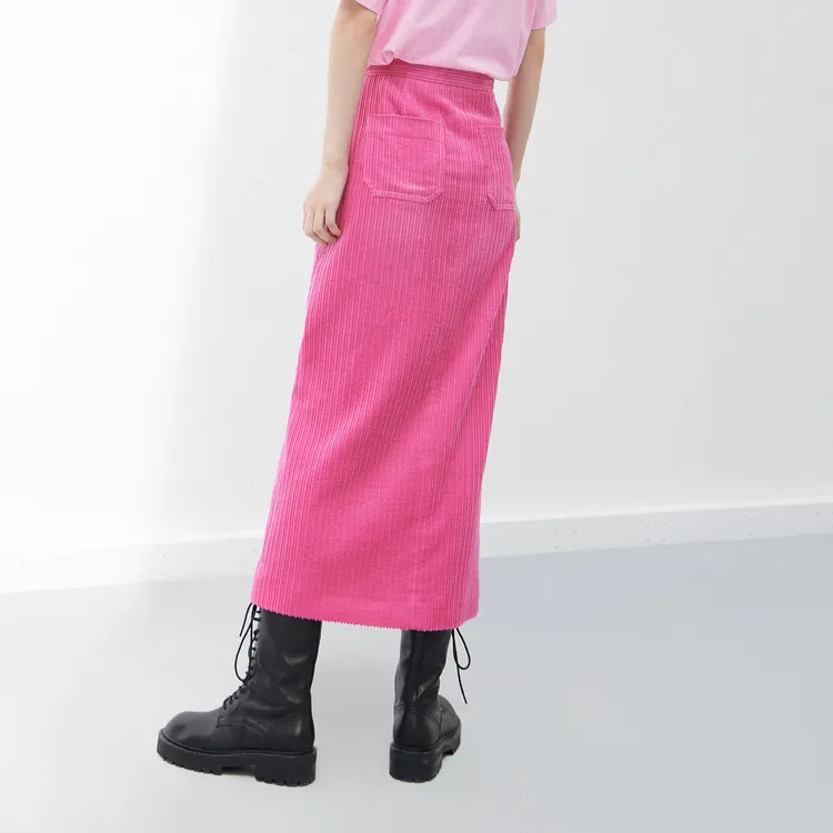 MO&CO Casual Long Skirts Women's Neon Pink-4