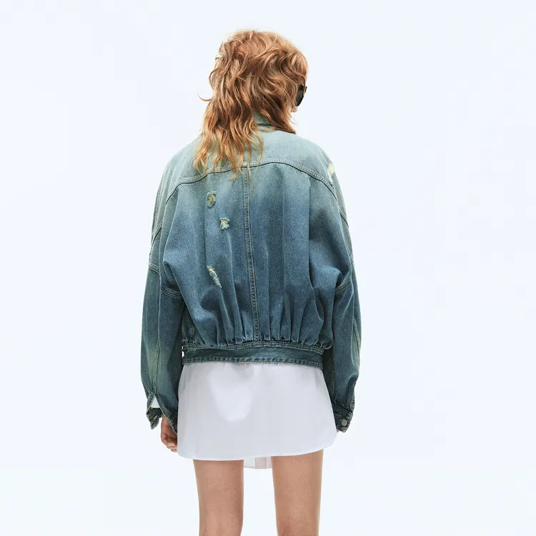 MO&CO Denim Jackets Women's Denim Blue-2