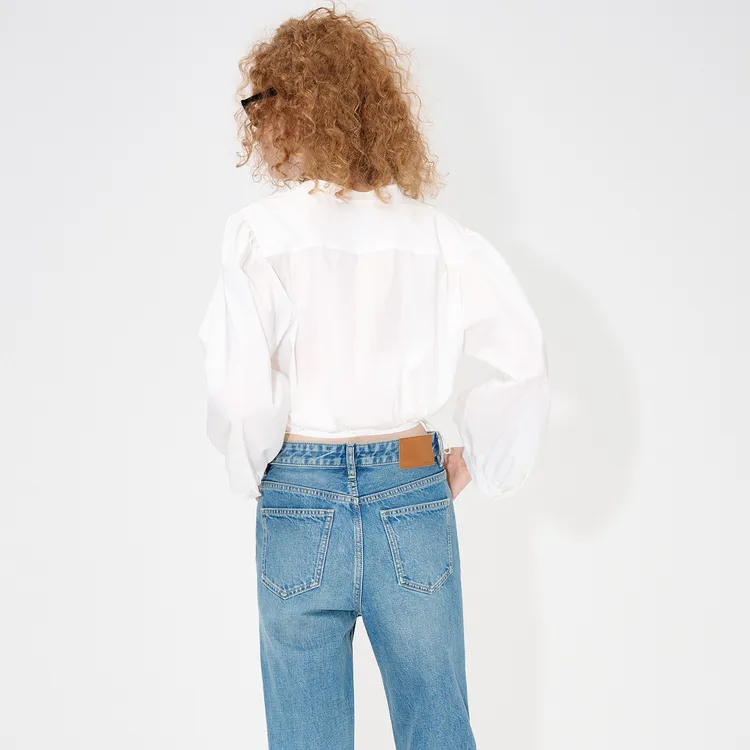 MO&CO Crop Tops Women's Raw White-2