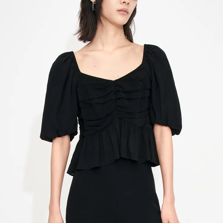 MO&CO Crop Tops Women's Black-3