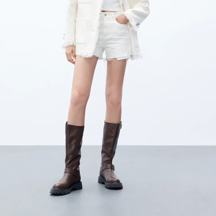 MO&CO Denim Shorts Women's Denim White-2