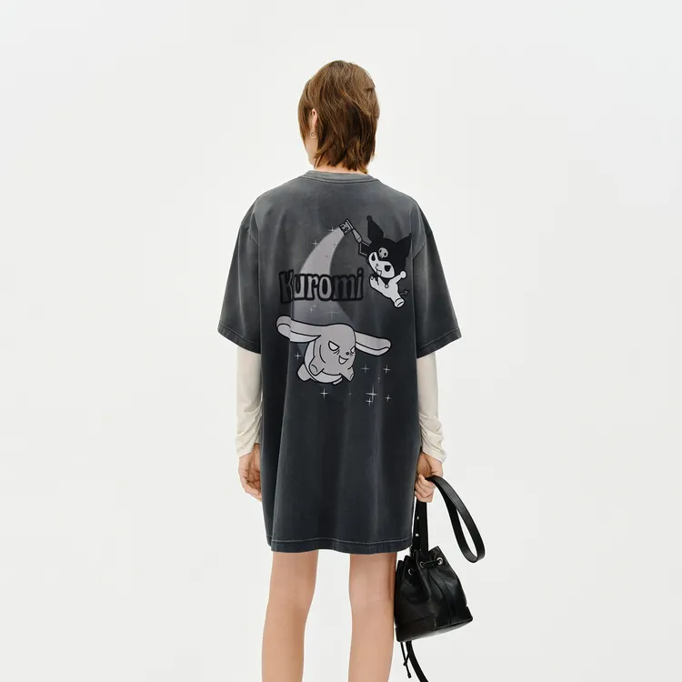 MOCO x KUROMI Short Sleeved Dresses Women's Steel Gray-1