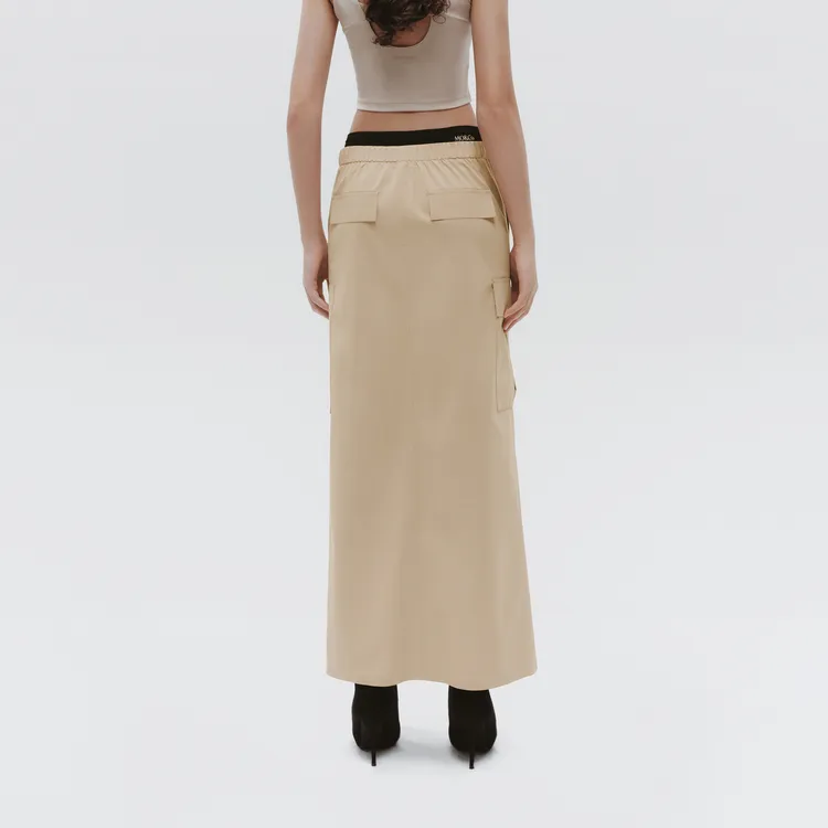 MOCO Casual Long Skirts Women's Parisian Apricot-3