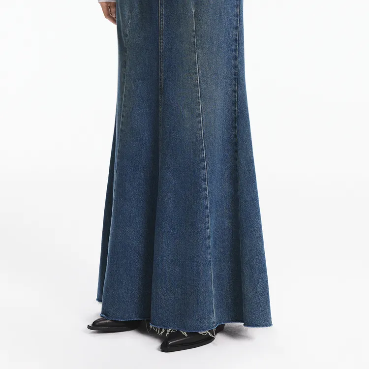 MOCO Denim Long Skirt Women's Denim Blue-5