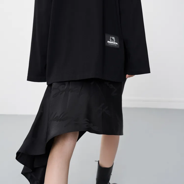 MO&CO Casual Long Skirts Women's Black-4