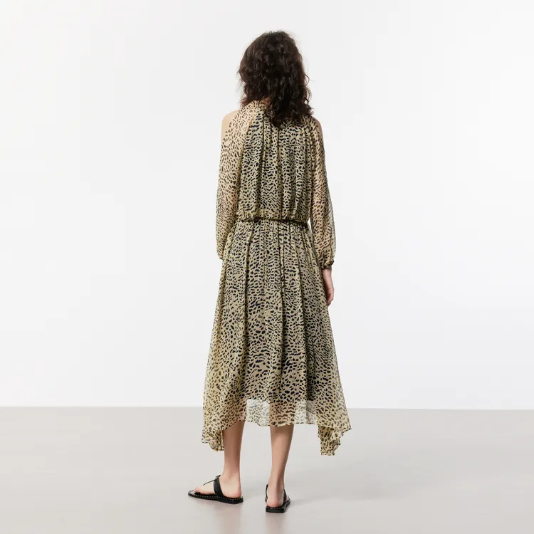 MOCO Long-Sleeved Dresses Women's Brown Apricot Leopard-2