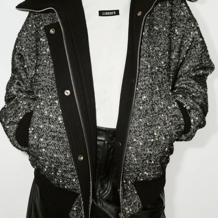 MOCO Jacket Women's Black White Mixed Color-4